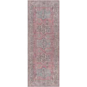 Dorval Red/Teal 3 ft. x 7 ft. Indoor Machine-Washable Area Rug