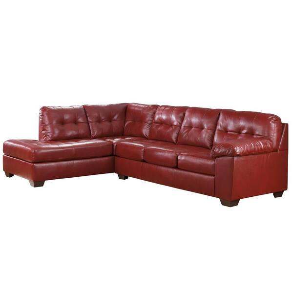 Flash Furniture Signature Design by Ashley Alliston Red Sectional in Salsa DuraBlend