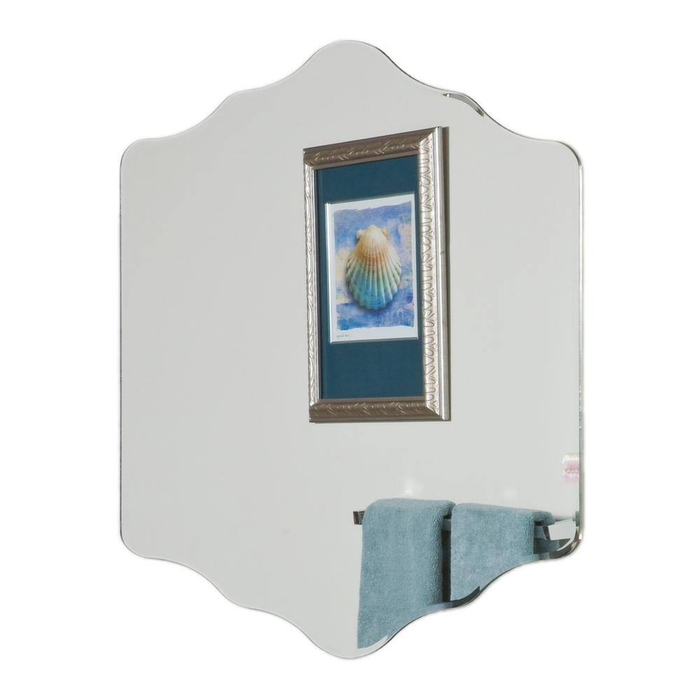 Novelty 24 in. W x 32 in. H Frameless Diamond Beveled Edge Bathroom Vanity Mirror in Silver price history on PriceWatchPro