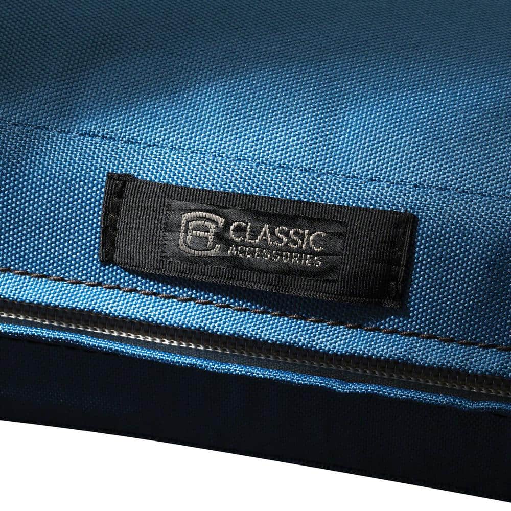 Empire Blue Square Outdoor Patio Seat Cushion in Solution-Dyed Polyester