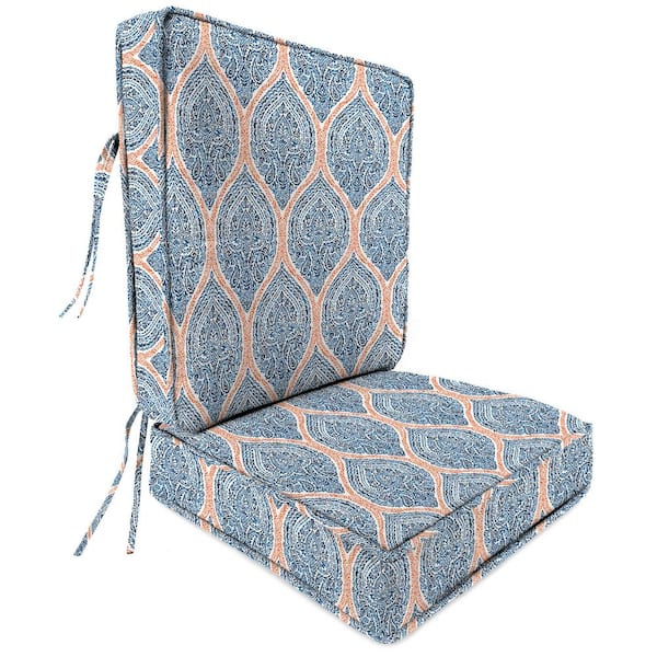 Jordan Manufacturing 22 in. L x 45 in. W x 4 in. T Outdoor Deep Seat Chair Cushion Set in Andorra Tiger Lily