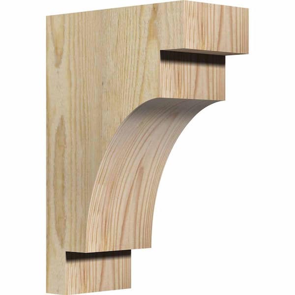Ekena Millwork 4 in. x 8 in. x 12 in. Douglas Fir Mediterranean Rough Sawn Corbel