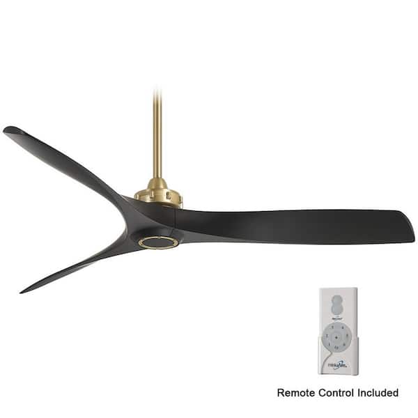 MINKA-AIRE Aviation 60 in. Indoor Soft Brass Finish Ceiling Fan with Remote Control