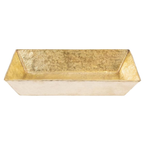 Terra Firma 20 in. Rectangle Bathroom Sink in Yellow with Polished Brass Finish