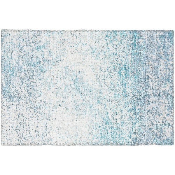 Addison Rugs Rylee Blue 1 ft. 8 in. x 2 ft. 6 in. Geometric Indoor/Outdoor Area Rug