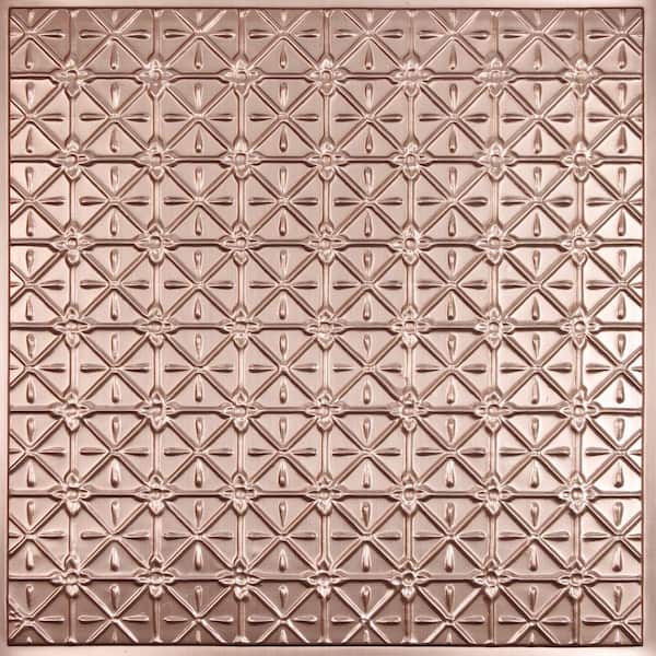 Ceilume Continental Faux Copper 2 ft. x 2 ft. Lay-in or Glue-up Ceiling Panel (Case of 6)