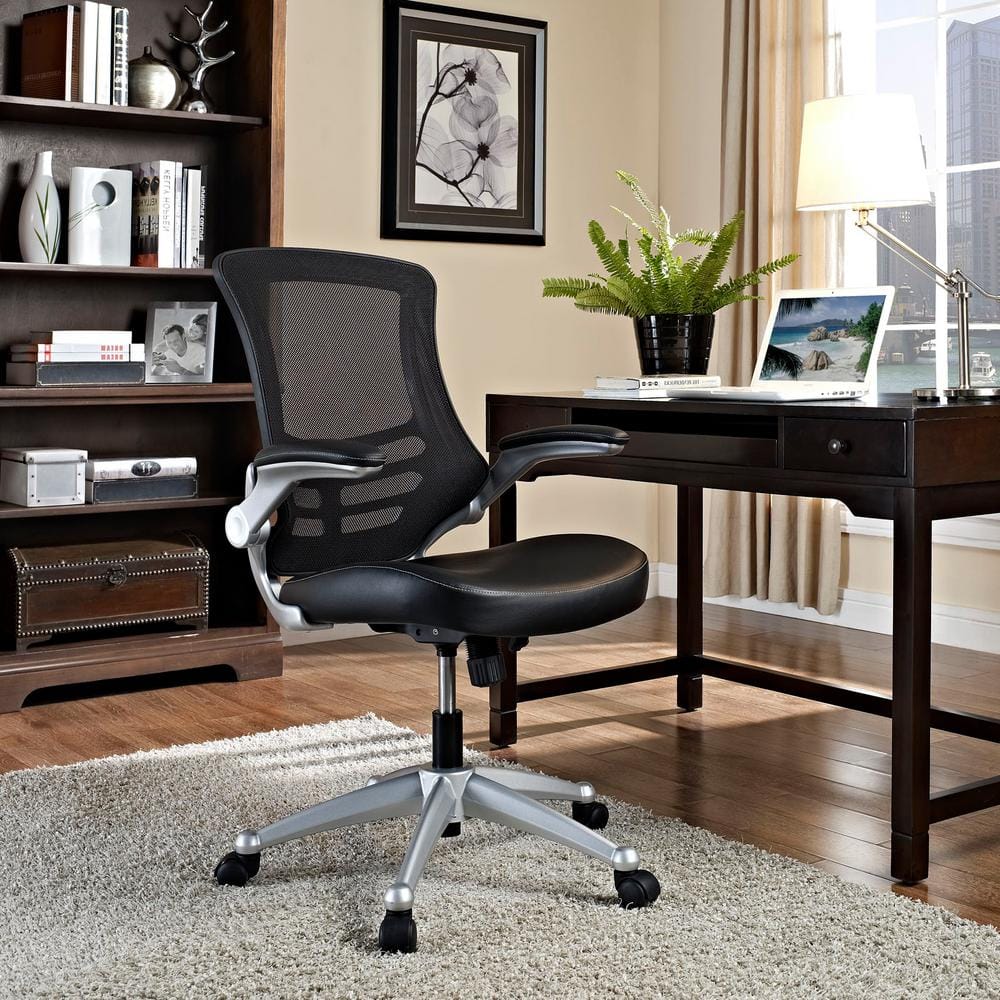 ErgoFlex Black Mesh and Leatherette Adjustable Task Chair