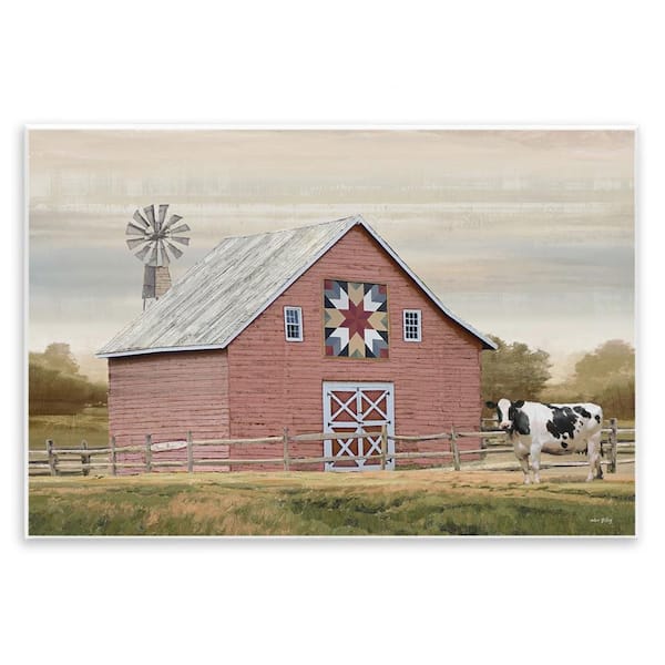 Stupell Industries Traditional Barn and Windmill by Amber Sterling Unframed Nature Graphic Art Print 13 in. x 19 in.