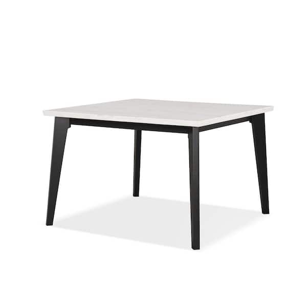 Furniture of America Mendy Modern White Square Marble Top 54 in. 4