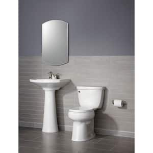 Cimarron 4 in. Centerset Vitreous China Pedestal Combo Bathroom Sink in White with Overflow Drain