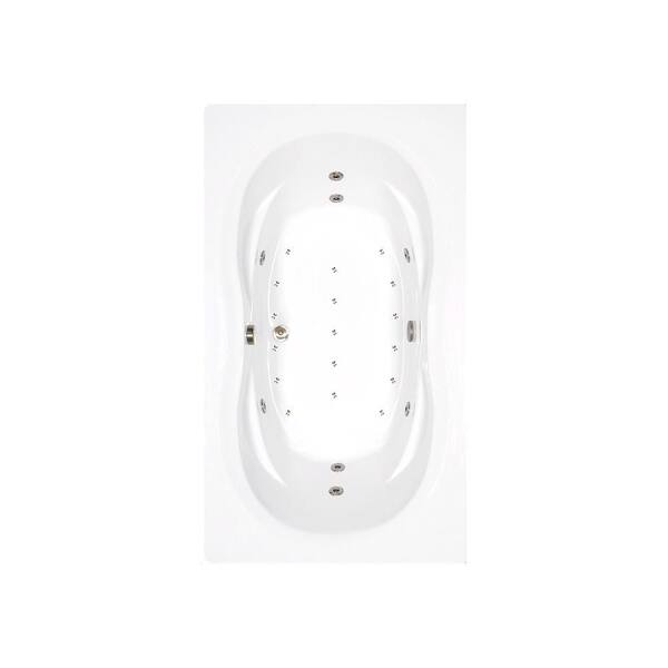 Comfortflo 72 in. x 42 in. Acrylic Rectangular Alcove Whirlpool and Air Bathtub with Center Drain in Bone