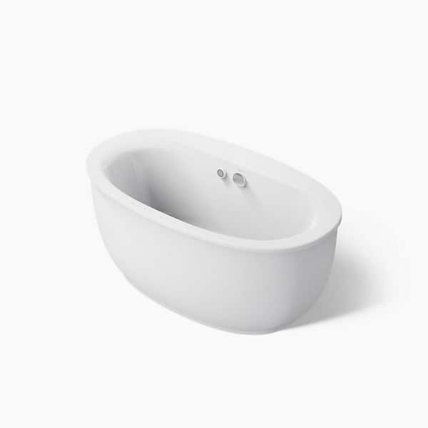 KOHLER Evok 66 in. x 30 in. Soaking Bathtub with Center Drain in