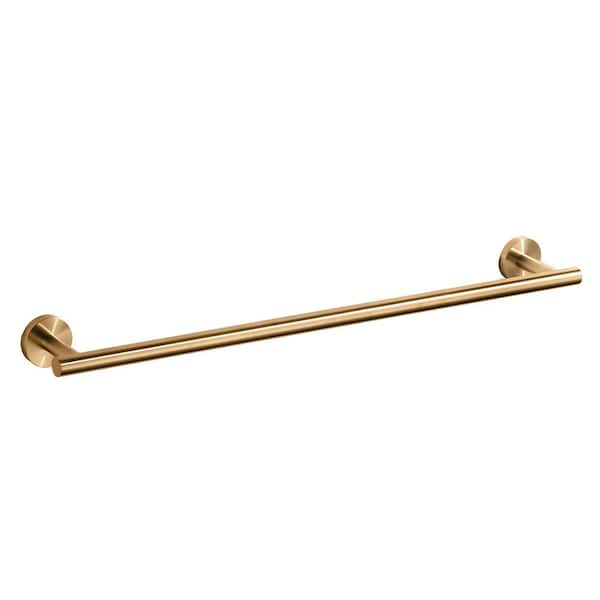 Thicken SUS 304 Stainless Steel 24 in. Wall Mount Towel Bar Bath Hardware Accessory Single Towel Rod in Gold