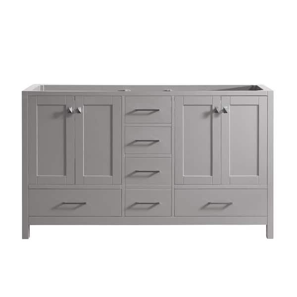 Virtu USA Caroline Madison 60 in. W Bath Vanity Cabinet Only in Cashmere Gray