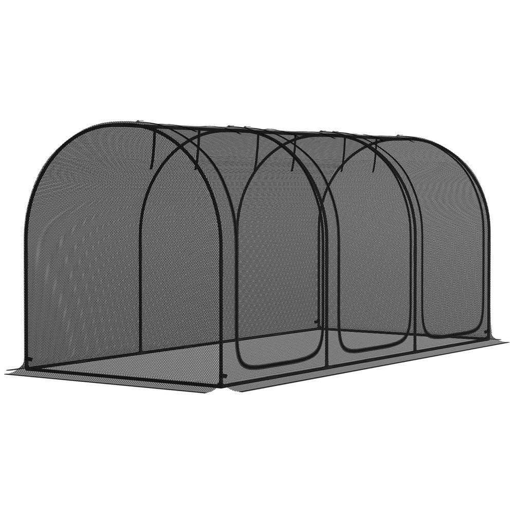 Black Mesh Plant Protection Tent with Zippered Doors