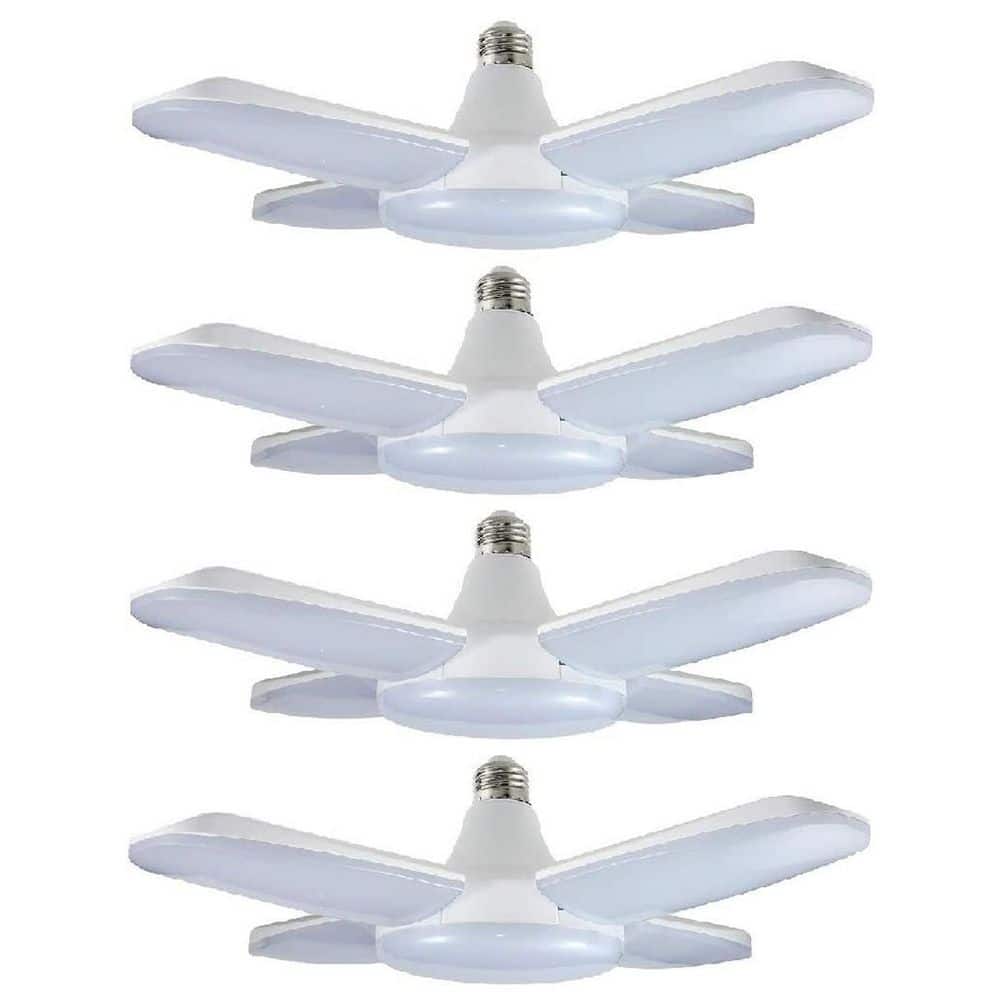 60W LED Garage Lights Trilights Ceiling Adjustable 4 Bulbs 6000LM 6000K Deformable Screw-in Lighting Fixture 4-Pack price history on PriceWatchPro