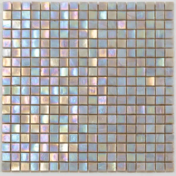 Apollo Tile Skosh 11.6 in. x 11.6 in. Glossy Hazelnut Beige Glass Mosaic Wall and Floor Tile (18.69 sq. ft./case) (20-pack)