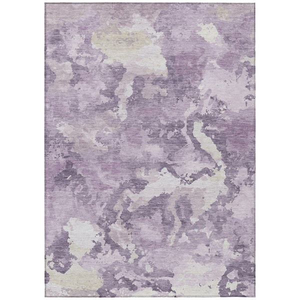 Chantille Machine Washable Indoor/Outdoor Abstract ACN1382 Lavender 5 ft. x 7 ft. 6 in. Area Rug