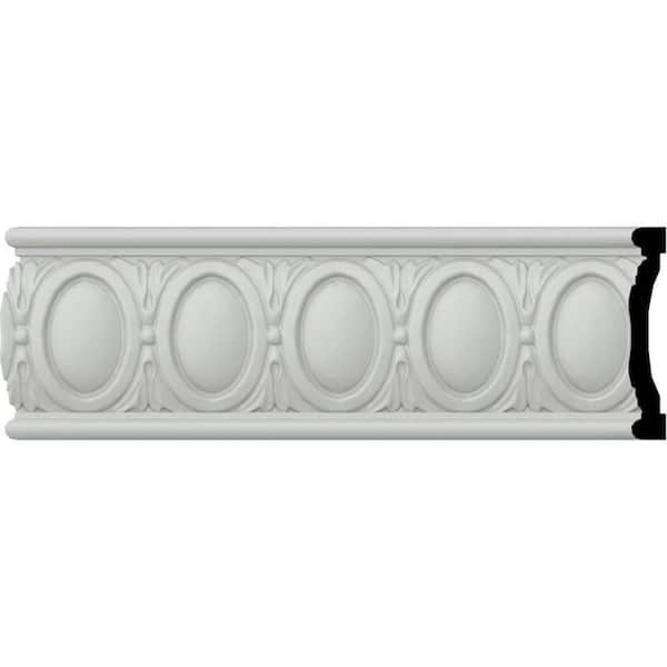 SAMPLE - 1-1/8 in. x 12 in. x 5-5/8 in. Polyurethane Egg and Dart Chair Rail Moulding