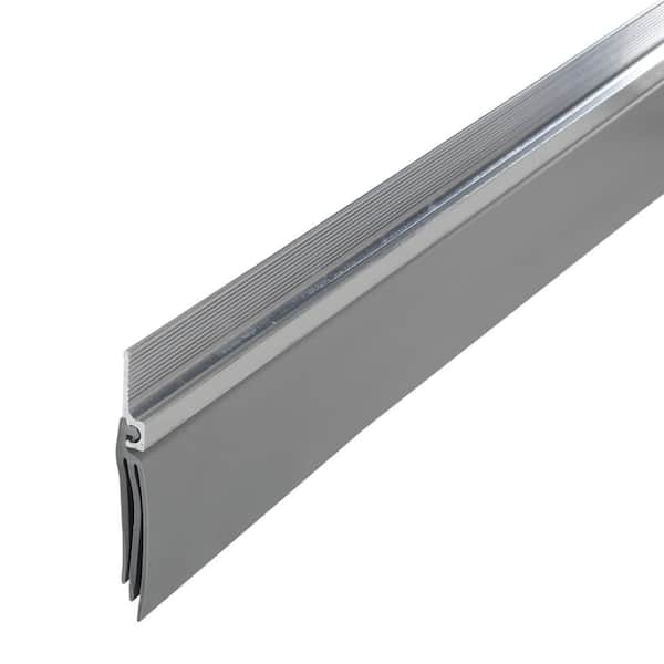 36 in. Silver Aluminum and Vinyl Cinch Self-adhesive Door Sweep