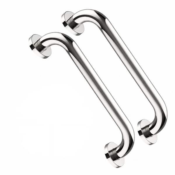 2-Pack 16 in. Chrome Stainless Steel Shower Grab Bars, 1.25 in. Dia Bathroom Safety Handrail