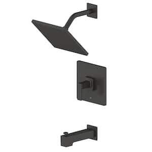 Hotel de Ville Single Handle, 1 Spray Setting Tub and Shower Faucet in Matte Black with Pressure Balance Valve