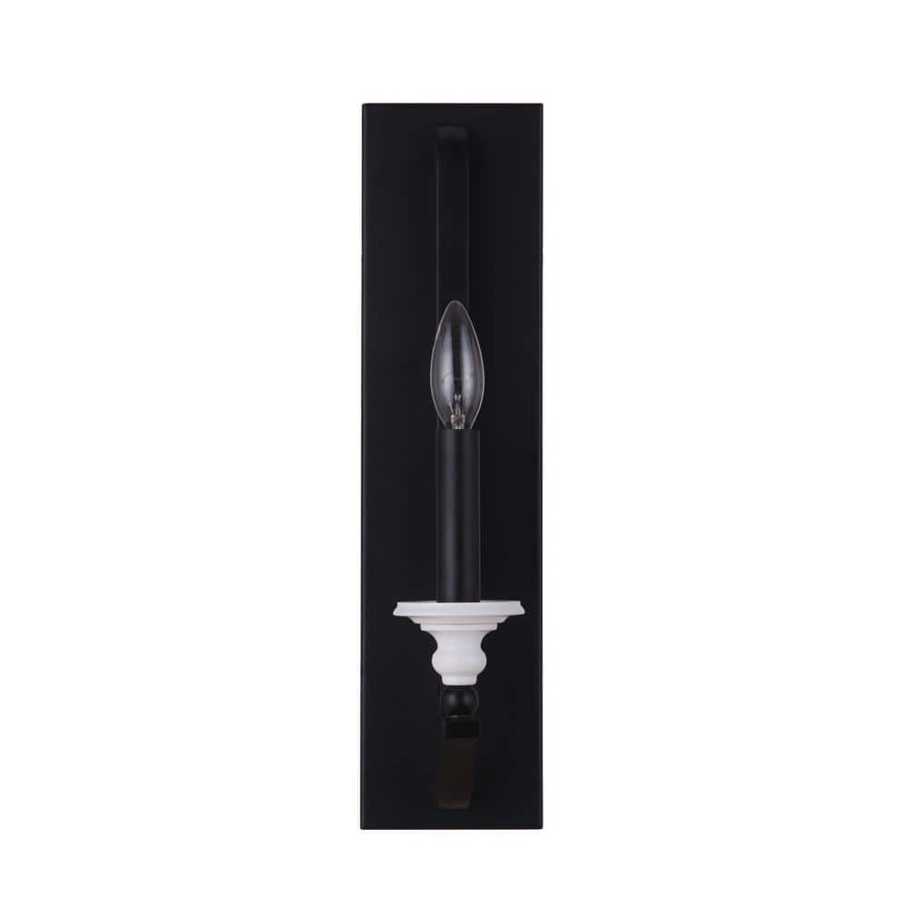 Esme 17.5 in. 1 Light Flat Black / Matte White Finish Wall Sconce price history on PriceWatchPro