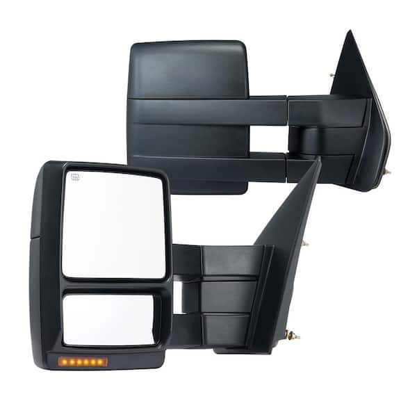 Towing Mirrors Pair for 2004-2014 Ford F150 with Light Manual Controlling Telescoping Folding Heating Defrost
