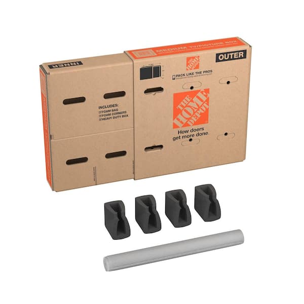 The Home Depot Heavy-Duty Medium Adjustable TV and Picture Moving Box with Handles (2-Pack)