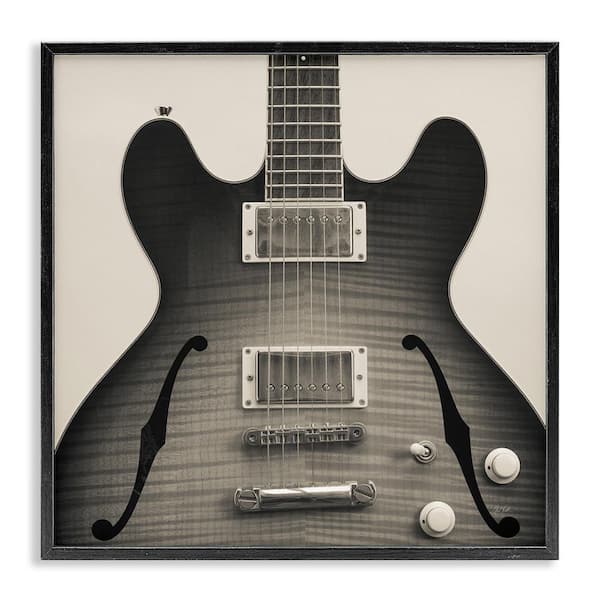 Stupell Industries Classy Electric Guitar by Deborah Revell Black Framed Music Giclee Art Print 12 in. x 12 in.
