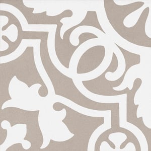 Bliss Tan and White 8 in. x 8 in. Porcelain Matte European Floor and Wall Tile Sample