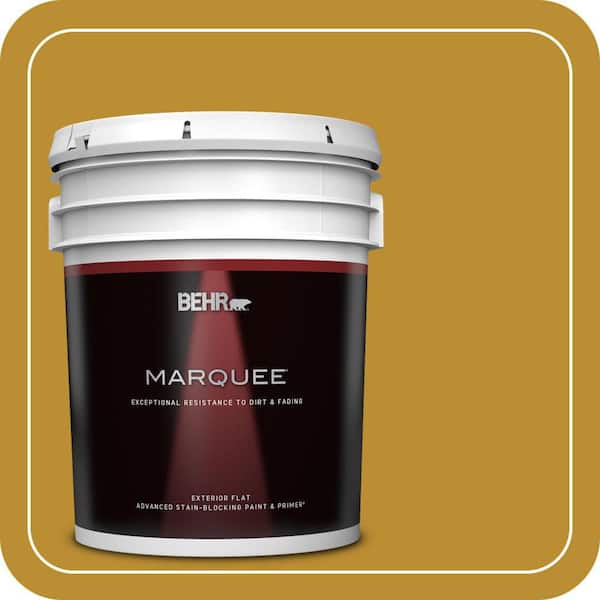 BEHR MARQUEE 5 gal. #360D-7 Brown Mustard Flat Exterior Paint & Primer