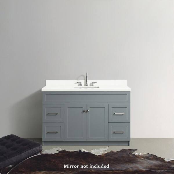 Ariel Hamlet 55 In Bath Vanity Grey, 55 Inch Single Sink Bathroom Vanity Top