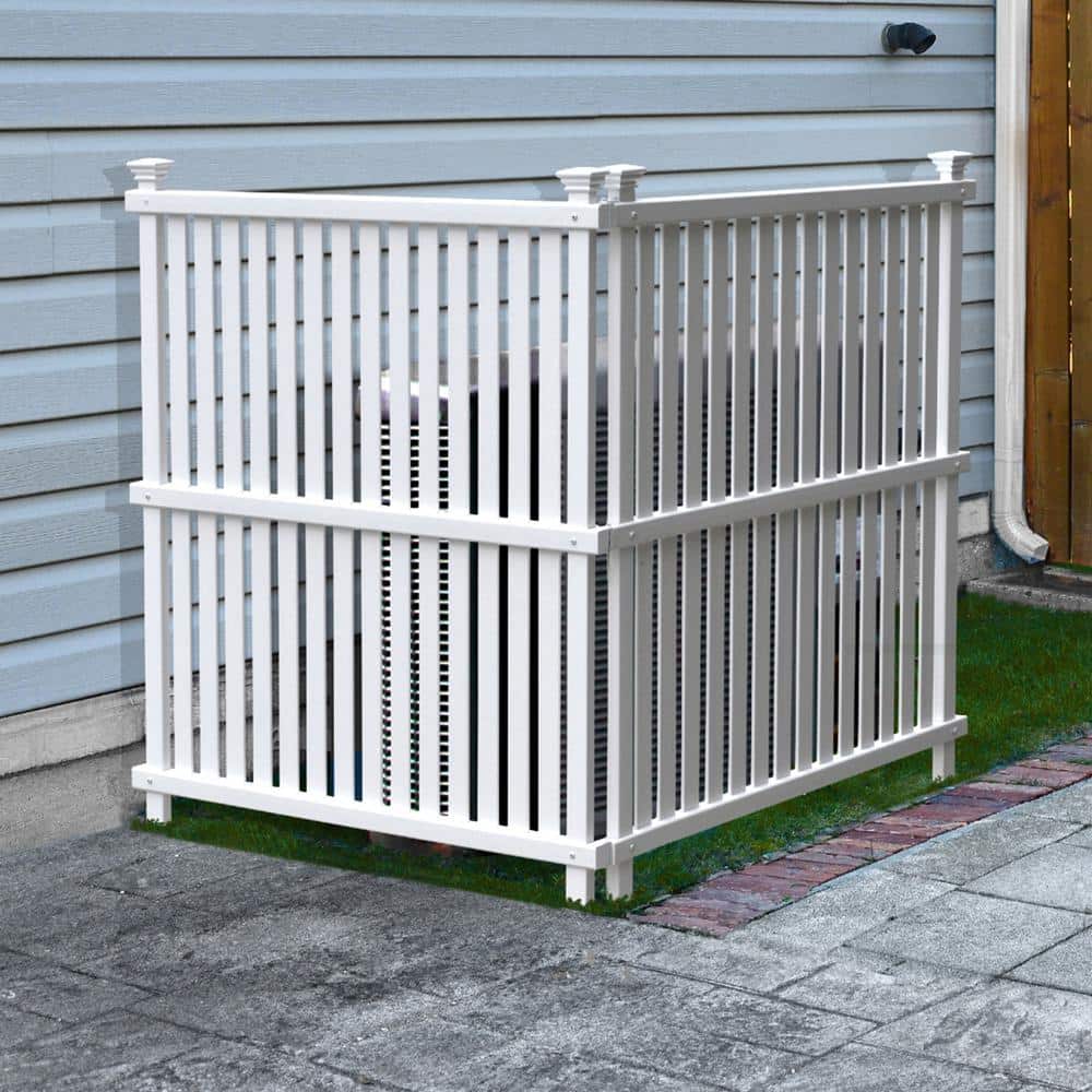 Wilmington White Vinyl No-Dig Privacy Screen Panels