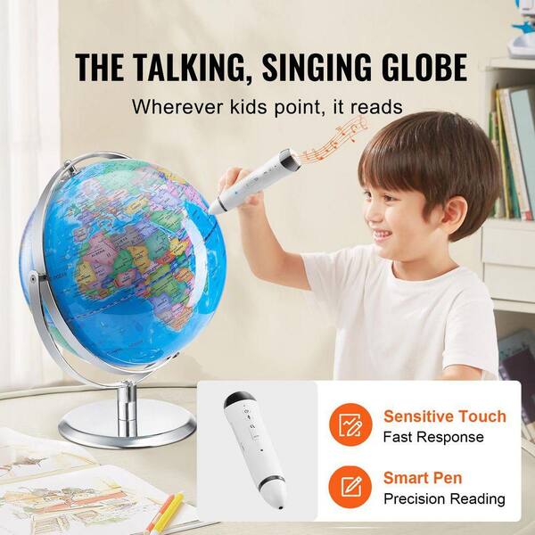 SKYSHALO 11.81 in. x 9 in. 228.6 mm, Talking World Globe