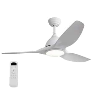 52 in. Indoor Integrated LED White Ceiling Fan With Light Kit and Remote Control, Reversible Motor