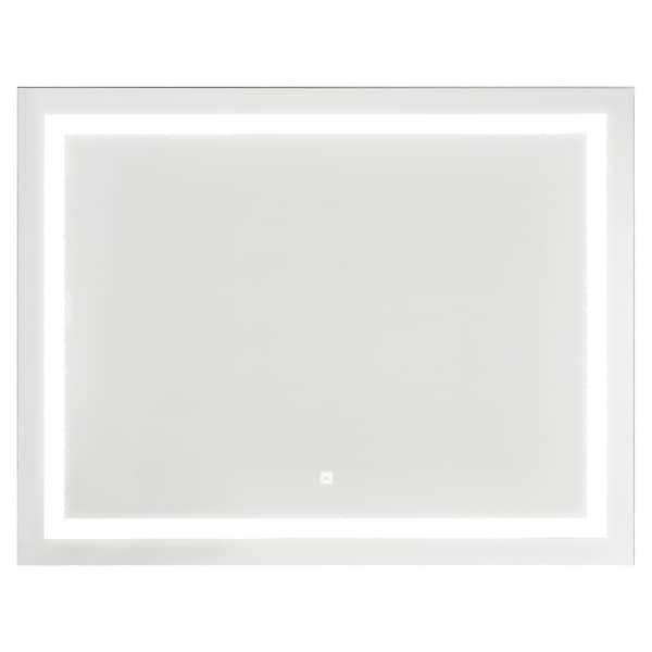 BWE 48 in. W x 36 in. H Rectangular Frameless Wall Mounted LED Light Bathroom Vanity Mirror