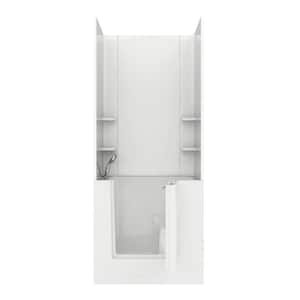 Rampart 3.4 ft. Walk-in Air Bathtub with Easy Up Adhesive Wall Surround in White