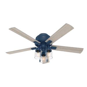 Hartland 52 in. Low Profile LED Indoor Indigo Blue Ceiling Fan with Light Kit