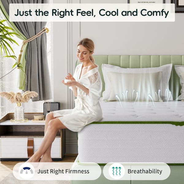 TWIN Size 12 in. Medium Hybrid Gel Memory Foam and Pocket Spring Mattress, Support and Breathable