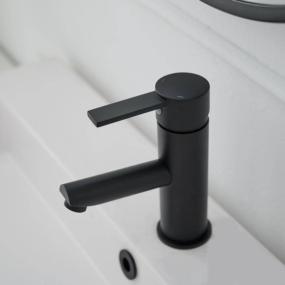 Matte Black Stainless Steel Single-Handle Bathroom Faucet