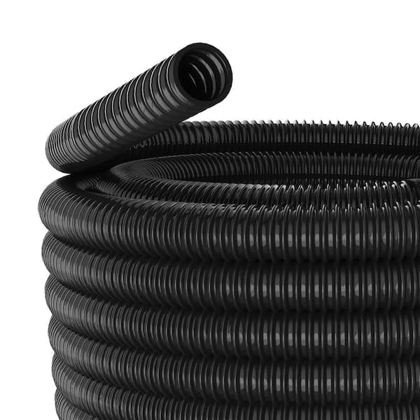 1-1/2 in. I.D. x 100 ft. Multi-Use Pond Black Kink Free, Corrugated, Non-Kink Flexible PVC Tubing