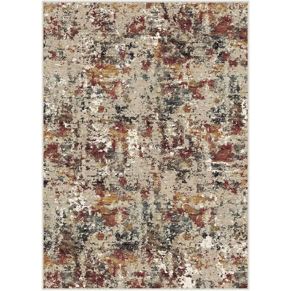 Rosy Clouds Multicolor 8 ft. x 10 ft. Washable Modern Abstract Area Rug price history on PriceWatchPro