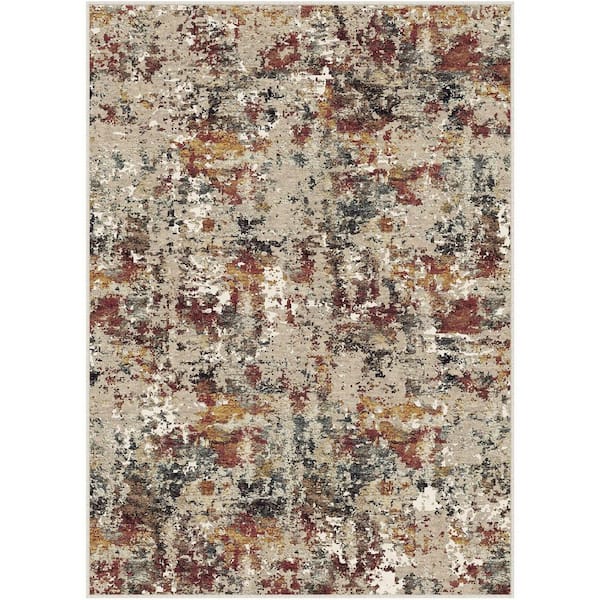 HaiiMeid Rosy Clouds Multicolor 8 ft. x 10 ft. Washable Modern Abstract Area Rug