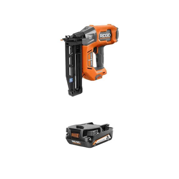 18V Brushless Cordless 16-Gauge 2-1/2 in. Straight Finish Nailer with 2.0 Ah Lithium-Ion Battery