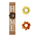 42 in. H Wooden Home Porch Sign with 3 Changable Wreathes (Spring/Fall/Christmas)
