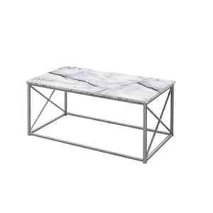 Mariana 42.25 in. White Rectangle Wood Coffee Table