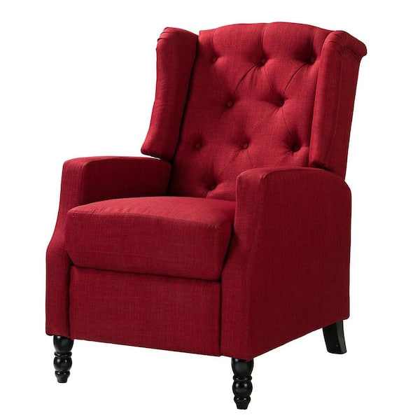 JAYDEN CREATION Carina Red Fabric Standard (No Motion) Recliner with Tufted Cushions (Set of 2)
