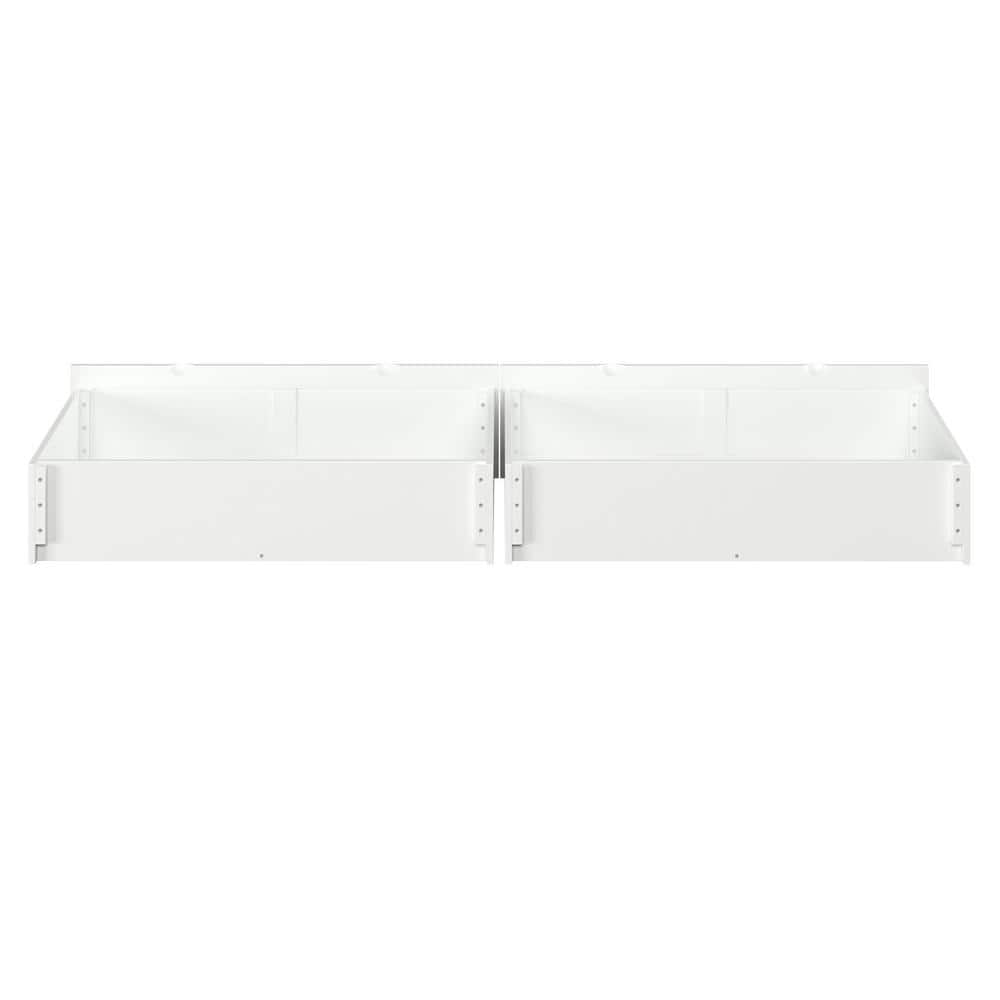 White Queen Size Underbed Storage Drawers with Rollers