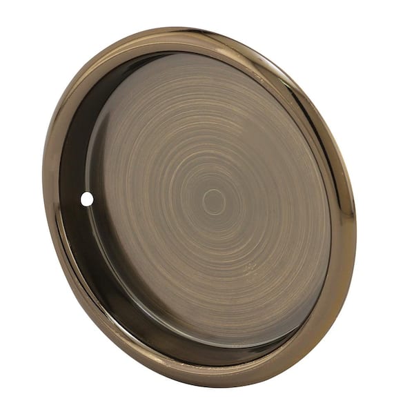 2-1/8 in. Stamped Steel Antique Brass Plated By-Pass Sliding Closet Door Pull Handle (2-pack)